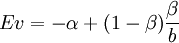 Ev = -alpha + (1 - beta) frac{beta}